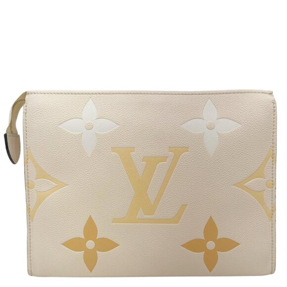 Louis Vuitton  Toiletry Pouch 26 by the pool Monogram Empreinte Leather Cream - Picture 1 of 14